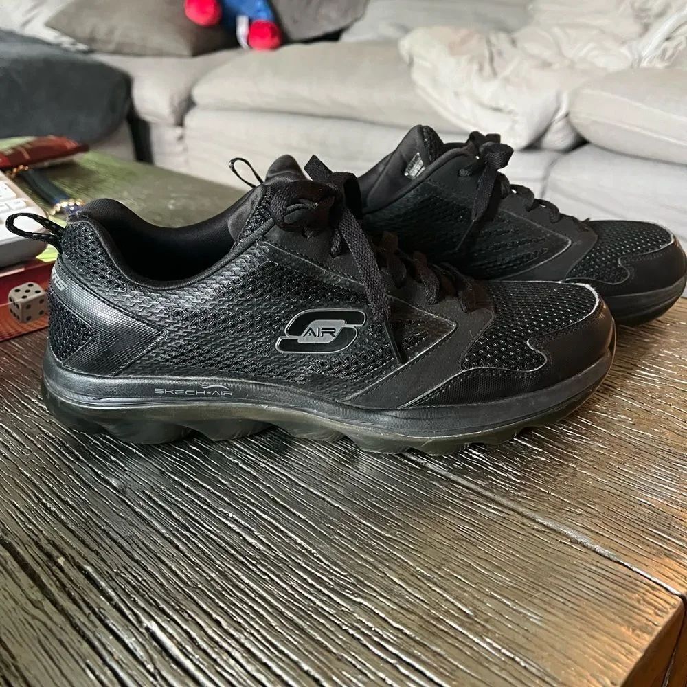 Sketchers Sport Mens Sketch Air Oxford Sneakers Black/Black sz 9